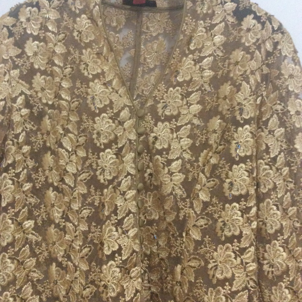 Gold beaded jacket size 12 - Picture 3 of 3